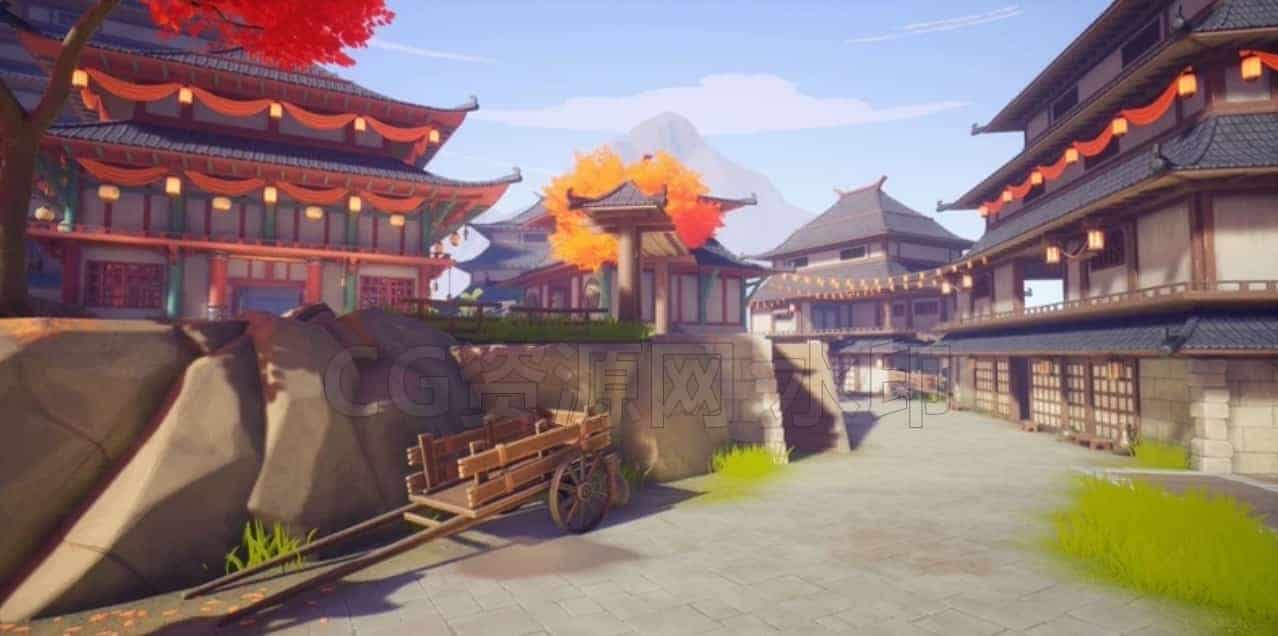 图片[2]-UE4UE5虚幻风格化古代卡通寺庙庭院建筑场景-B站/公众号:特效向
