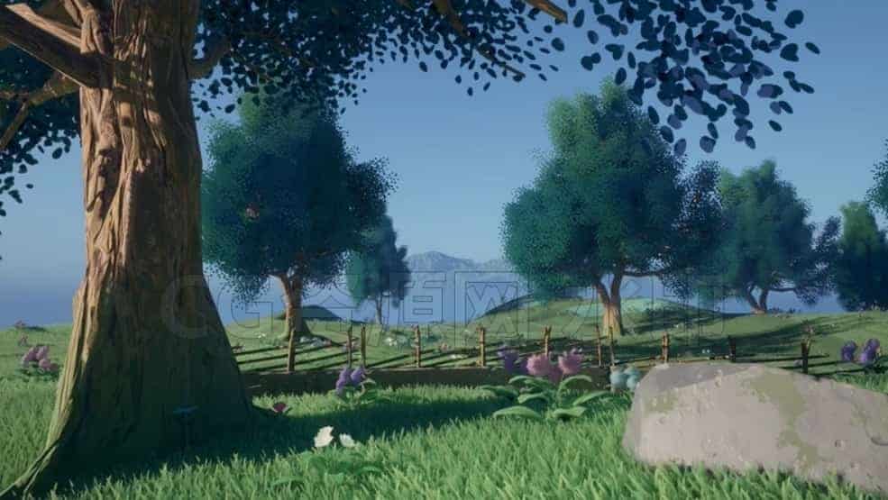图片[2]-UE5卡通风格化房子蔚蓝山坡山丘场景模型虚幻5 Stylized Azure Hillside-B站/公众号:特效向