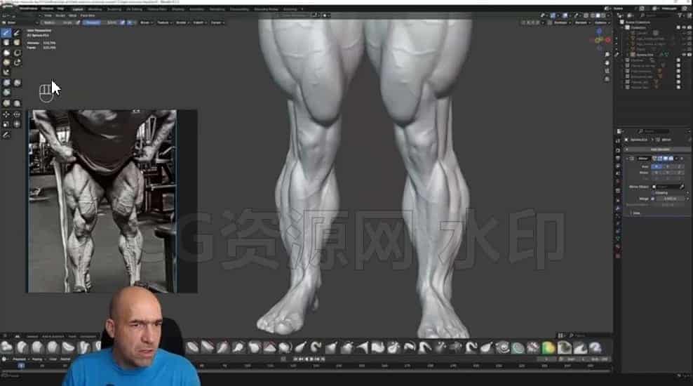 图片[3]-通过Blender雕刻深入了解手臂手部解剖-腿部足部解剖 两部-B站/公众号:特效向