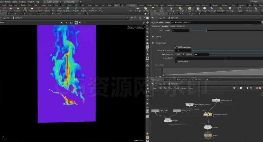 图片[9]-第50篇 cgforge Houdini 18写实火焰与新Pyro系统Pyro II – Flames & Sparse Pyro-B站/公众号:特效向