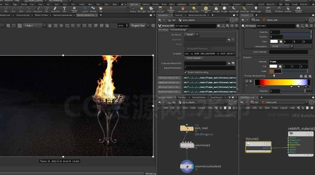 图片[12]-第50篇 cgforge Houdini 18写实火焰与新Pyro系统Pyro II – Flames & Sparse Pyro-B站/公众号:特效向