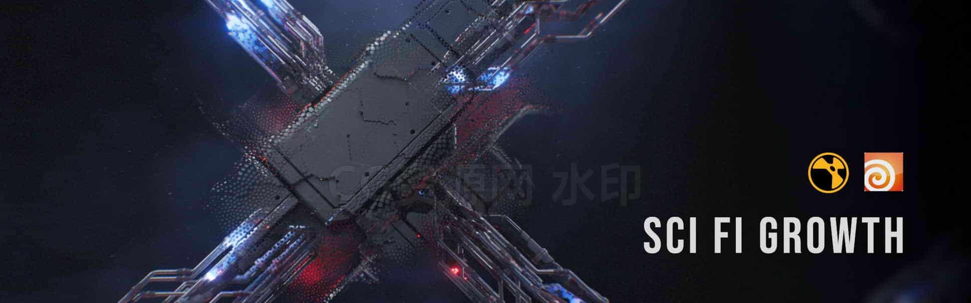 voxyde 第159篇 houdini19科技科幻粒子制作机甲能量生长Advanced Particles - Sci-fi Growth-B站/公众号:特效向