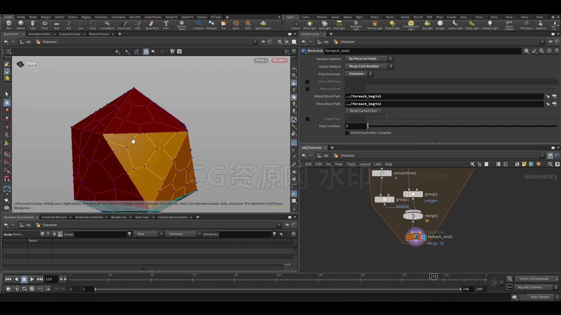 图片[4]-Houdini完全程序化生命形式-蜘蛛爬行棱镜The Crawling Prism – A Fully Procedural Lifeform in Houdini-B站/公众号:特效向