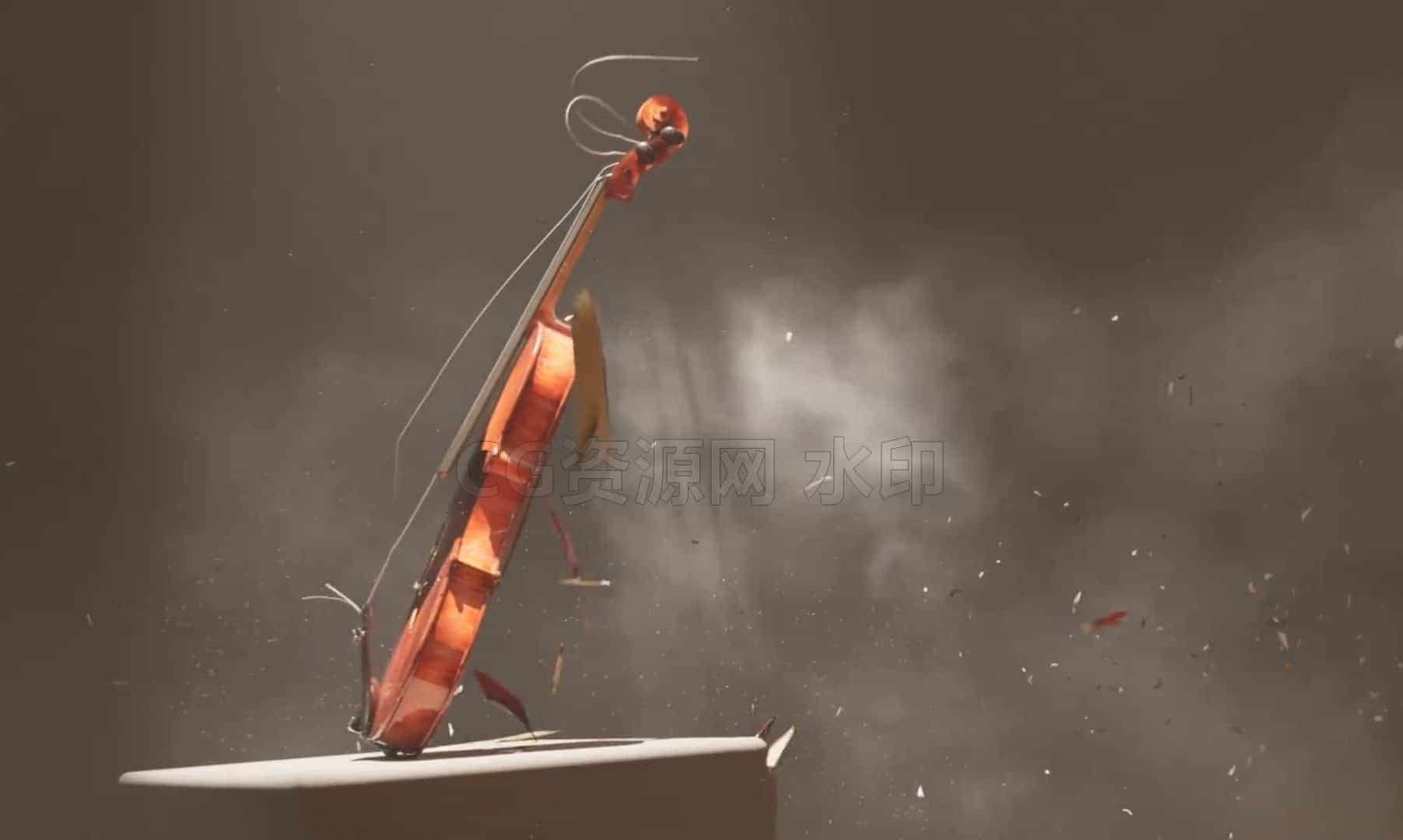 小提琴破碎 Houdini21工程-B站/公众号:特效向