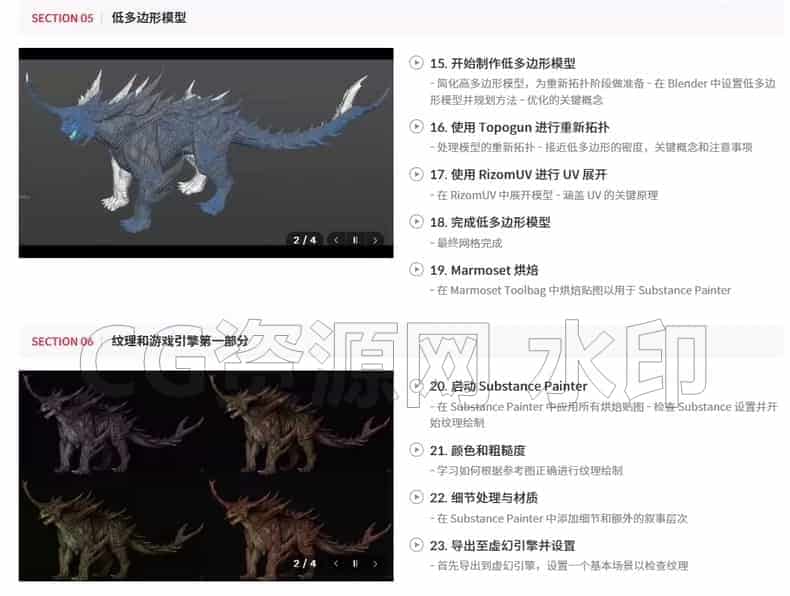 图片[2]-Blender 4.3完结 从概念到生物：AAA级游戏的3D建模UE5&Substance Painter-B站/公众号:特效向