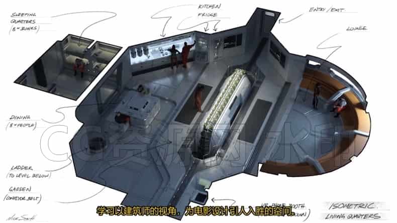 爱死机概念设计师的Blender科幻室内概念设计课程-B站/公众号:特效向