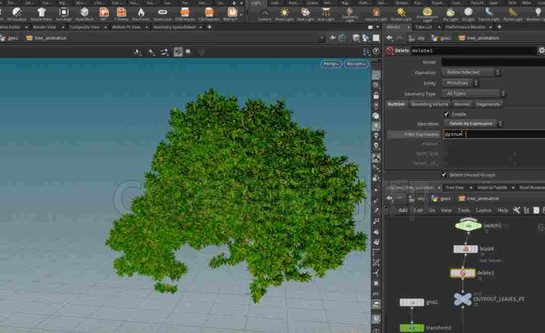 第1篇 树制作全流程Full Tree workflow – SpeedTree / Houdini / Redshift-B站/公众号:特效向