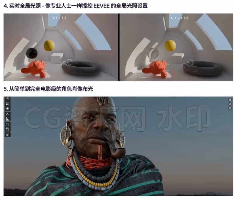 图片[2]-Blender 5 EEVEE真实灯光照明实时渲染全面基础入门初级教程 Creative Shrimp – Eevee Realistic Lighting and Rendering-B站/公众号:特效向