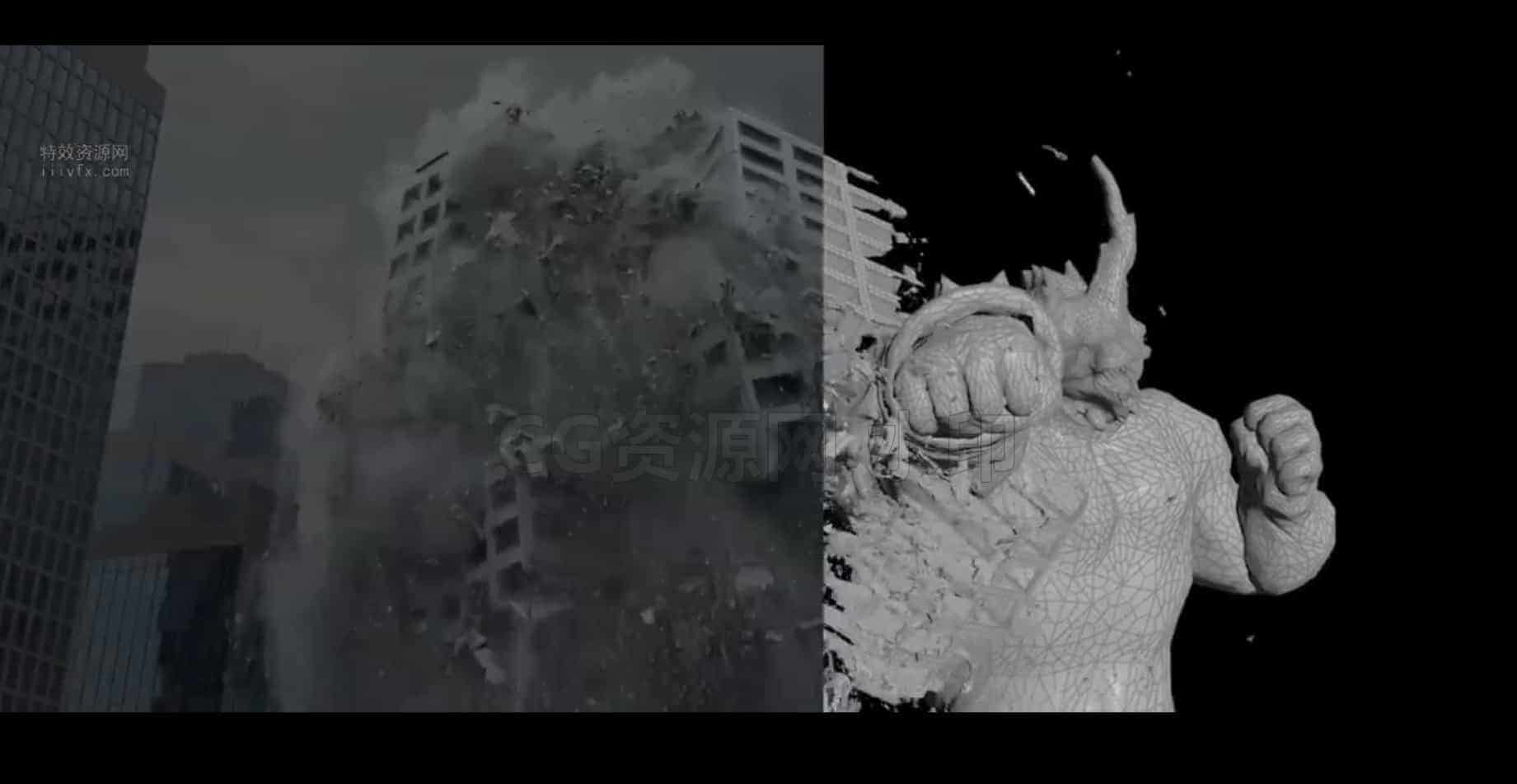 图片[2]-Houdini怪物大楼体崩塌破碎倒塌RBD效果hip工程ayering RBD Simulations in Houdini-B站/公众号:特效向