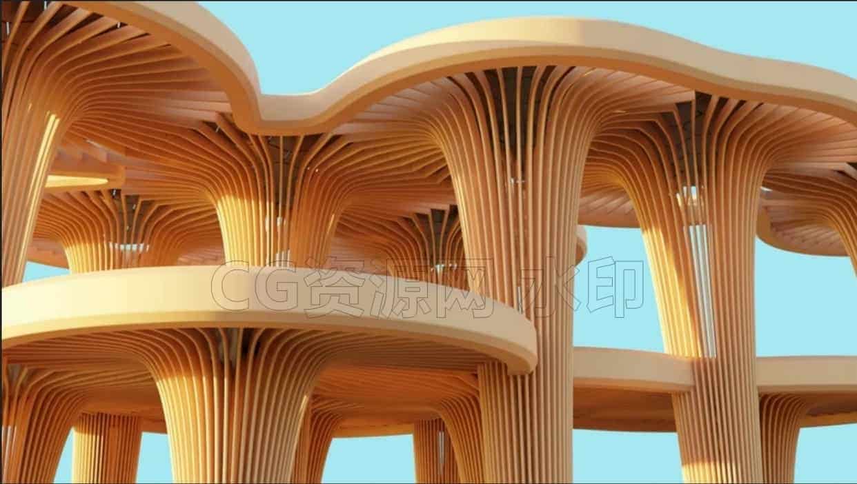 Blender几何节点程序化建筑建模蘑菇太阳能-B站/公众号:特效向