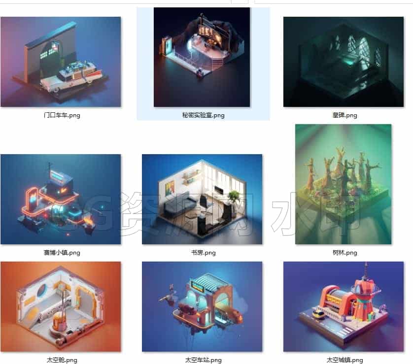 图片[3]-blender场景卡通模型103款素材设计源文件建筑渲染工程3D科技lowpoly-B站/公众号:特效向
