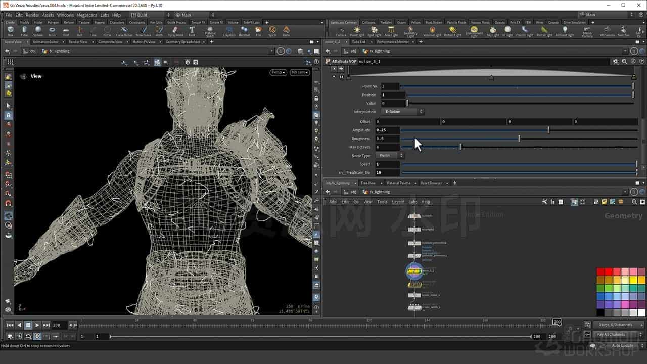 图片[2]-Houdini20.5闪电兵与电流效果雷电效应特效Lightning & Electricity Effects-B站/公众号:特效向