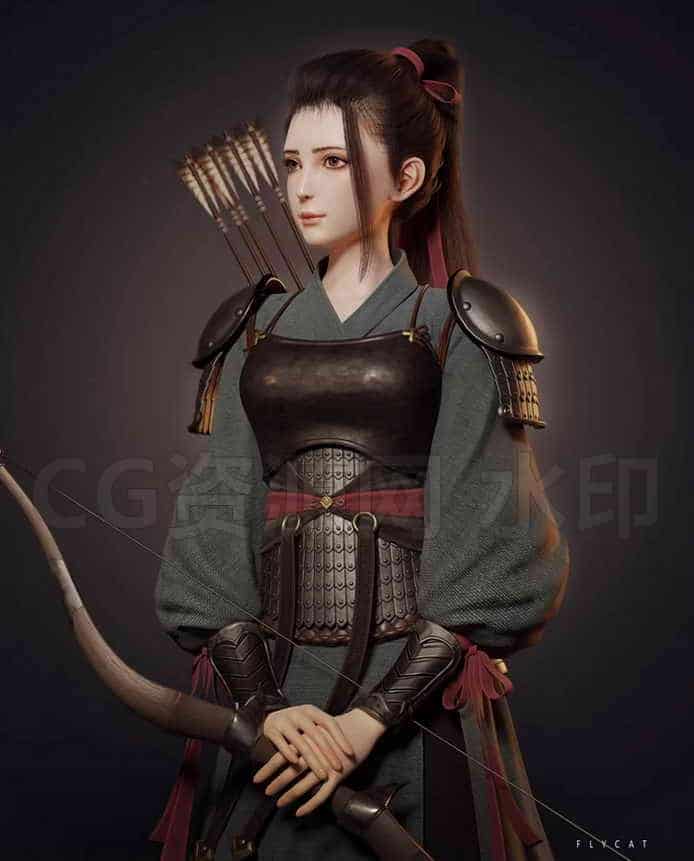 图片[4]-Blender 风格化弓箭手雕刻教程Flycat – Archer Character Modeling in Blender-B站/公众号:特效向