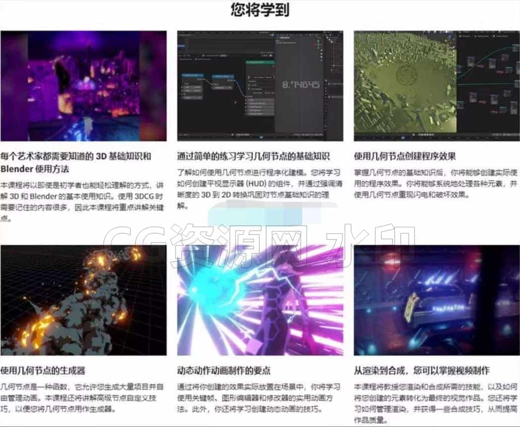 图片[2]-Blender几何节点特效打造惊艳VFX视效动画课程Blender特效动画神级课程-B站/公众号:特效向