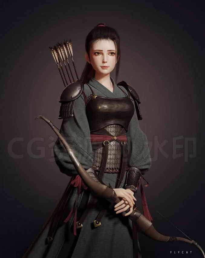 图片[2]-Blender 风格化弓箭手雕刻教程Flycat – Archer Character Modeling in Blender-B站/公众号:特效向