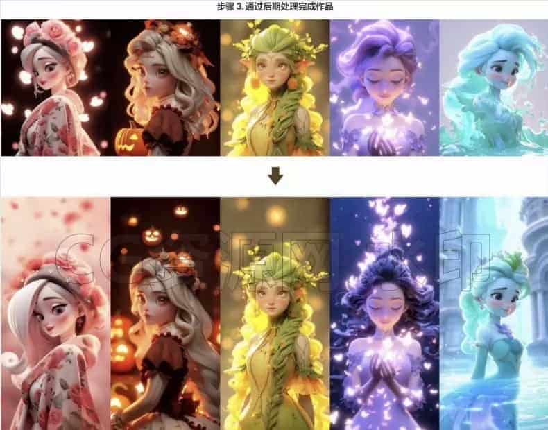 图片[3]-使用MidJourney和Blender完成梦幻3D角色 设计视频教程-B站/公众号:特效向