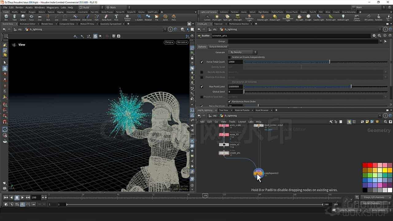 图片[4]-Houdini20.5闪电兵与电流效果雷电效应特效Lightning & Electricity Effects-B站/公众号:特效向