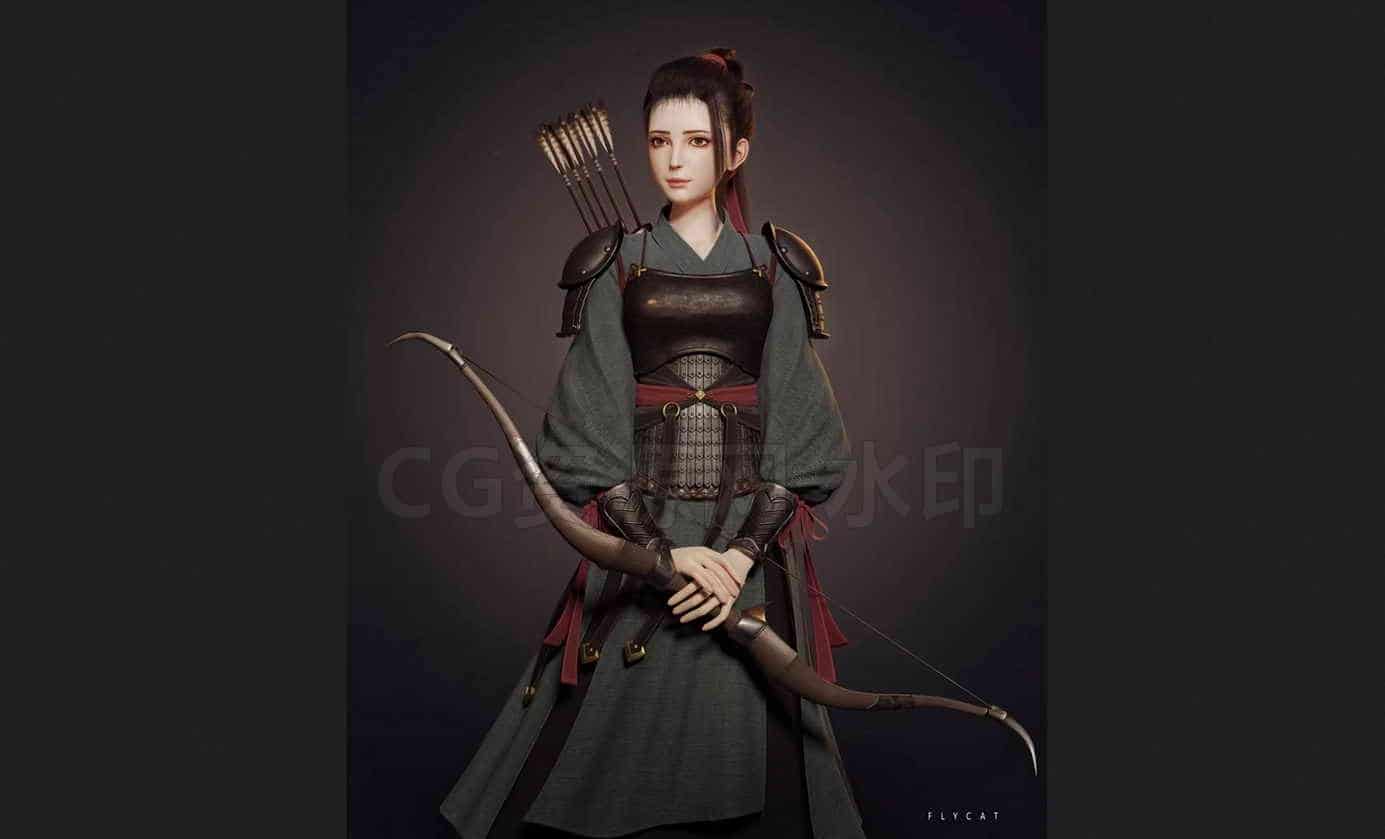 Blender 风格化弓箭手雕刻教程Flycat - Archer Character Modeling in Blender-B站/公众号:特效向