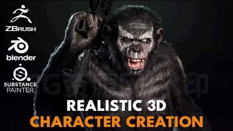 图片[4]-Blender猩猩角色建模一系列教程-B站/公众号:特效向