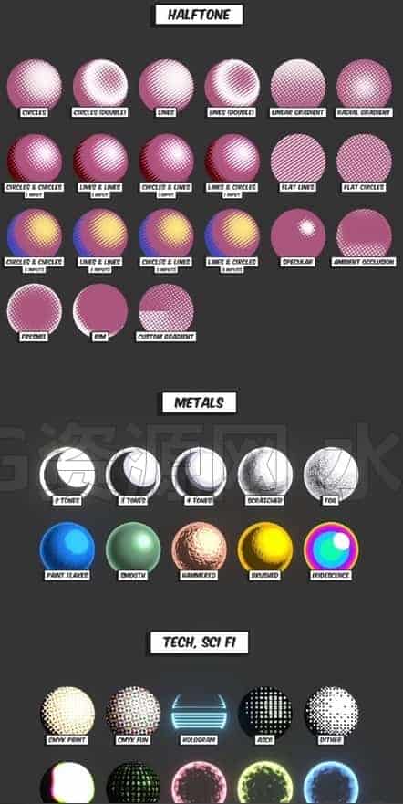 图片[5]-【素材】Blender材质库-卡通材质 描边缘发光轮廓三渲二材质-B站/公众号:特效向