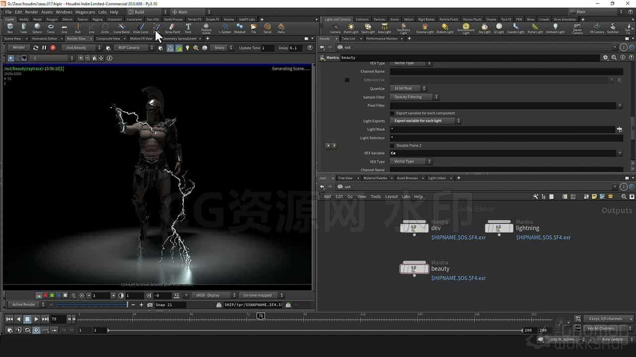 图片[5]-Houdini20.5闪电兵与电流效果雷电效应特效Lightning & Electricity Effects-B站/公众号:特效向