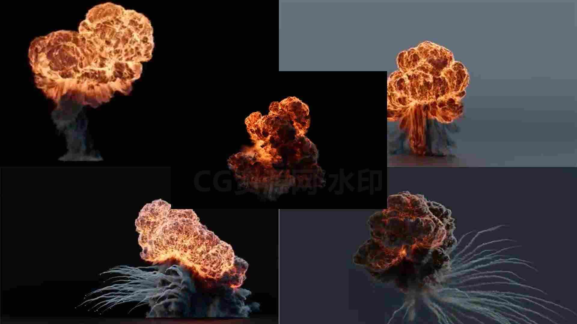 5个基础爆炸hip工程＋1连环爆炸-B站/公众号:特效向