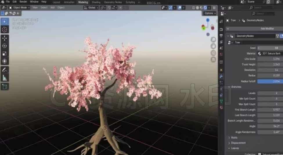 图片[4]-从基础到高级技巧使用Blender几何节点创建3D树-B站/公众号:特效向