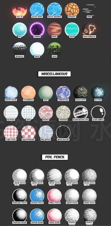 图片[6]-【素材】Blender材质库-卡通材质 描边缘发光轮廓三渲二材质-B站/公众号:特效向