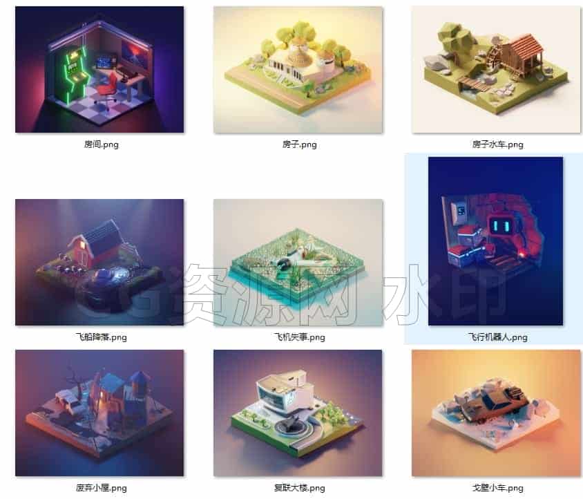 图片[9]-blender场景卡通模型103款素材设计源文件建筑渲染工程3D科技lowpoly-B站/公众号:特效向