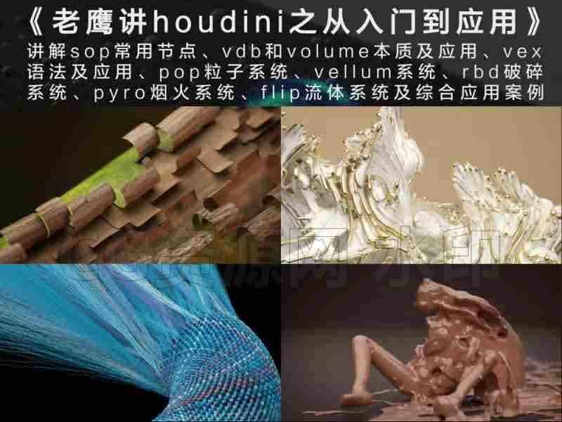 老鹰讲houdini基础入门初级课程包含全部素材72小时-B站/公众号:特效向