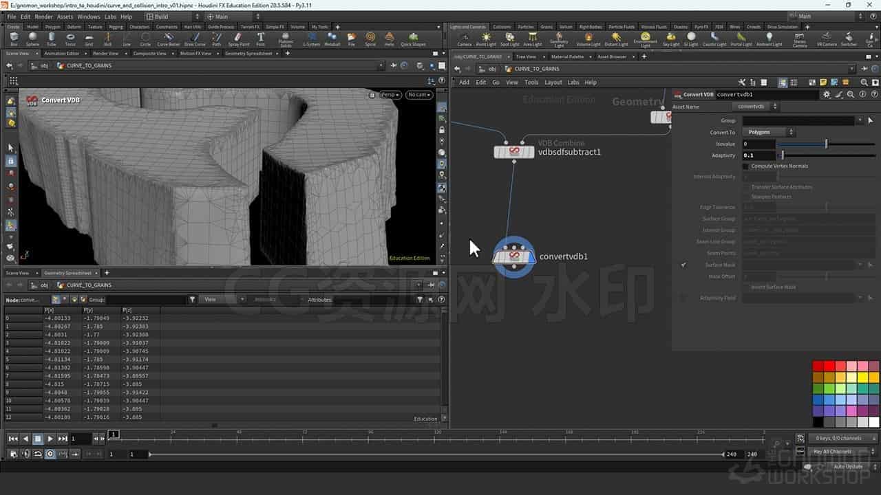 图片[3]-Houdini20.5沙漠地面沙子陷坑地裂开粒子地陷效果Introduction to Houdini: Grains-B站/公众号:特效向