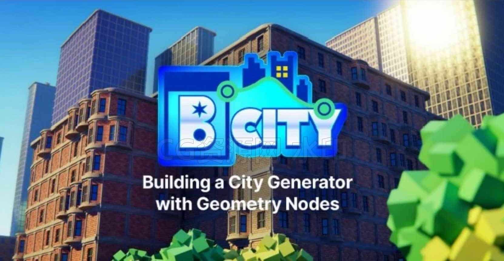 CGCookie-Blender几何节点程序化城市街道#blender-B站/公众号:特效向
