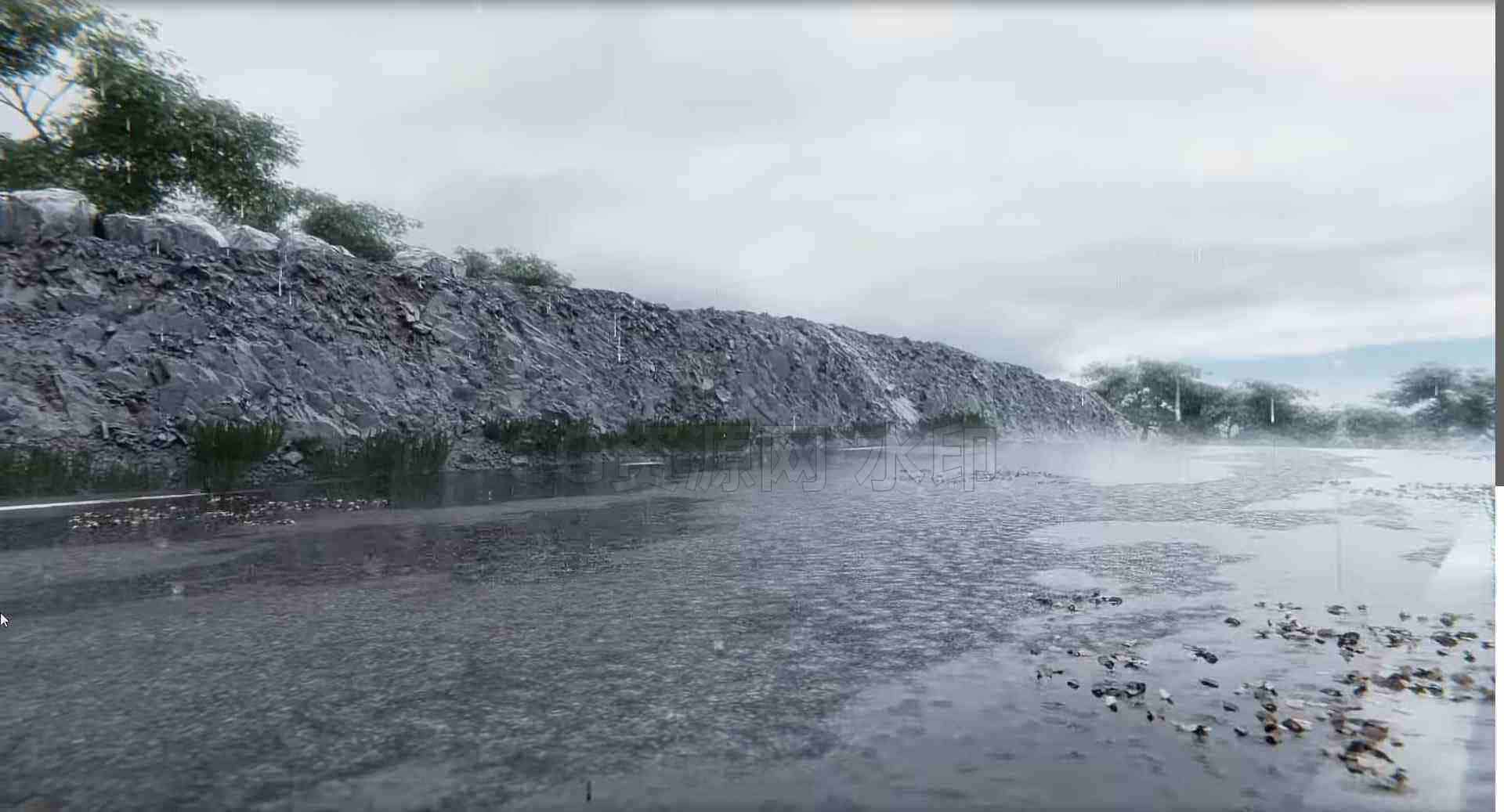 雨水飞溅生成器Blender插件Baga Rain Generator-B站/公众号:特效向