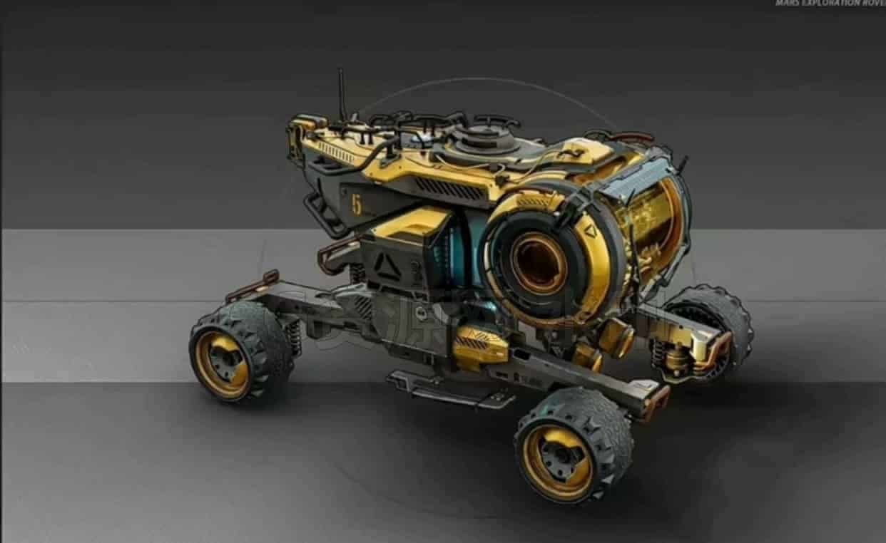 Blender科幻风格《火星探索车》硬表面载具概念设计课程-B站/公众号:特效向