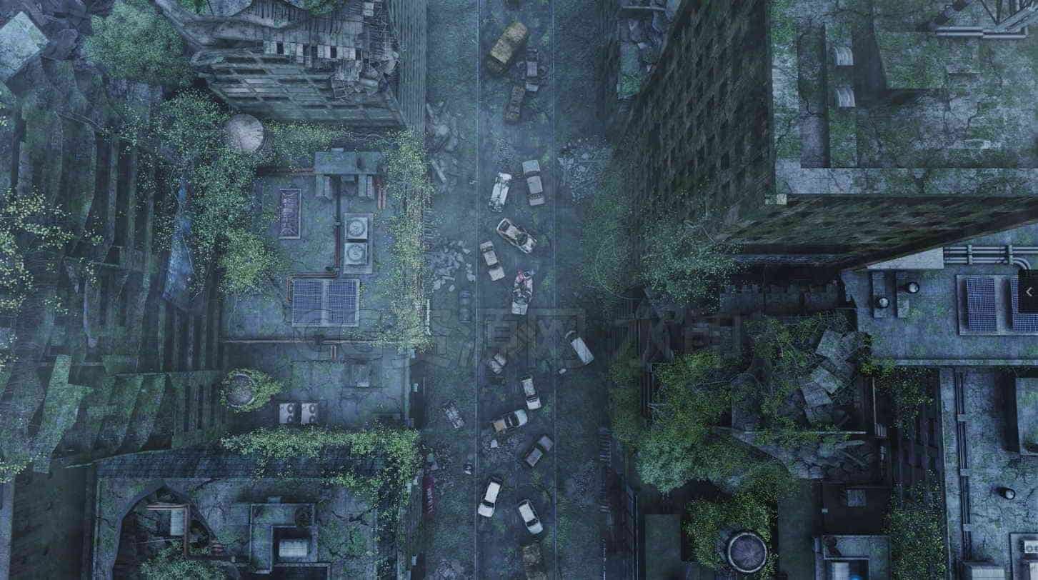C4D模型B020-040_末日废弃的城市-B站/公众号:特效向