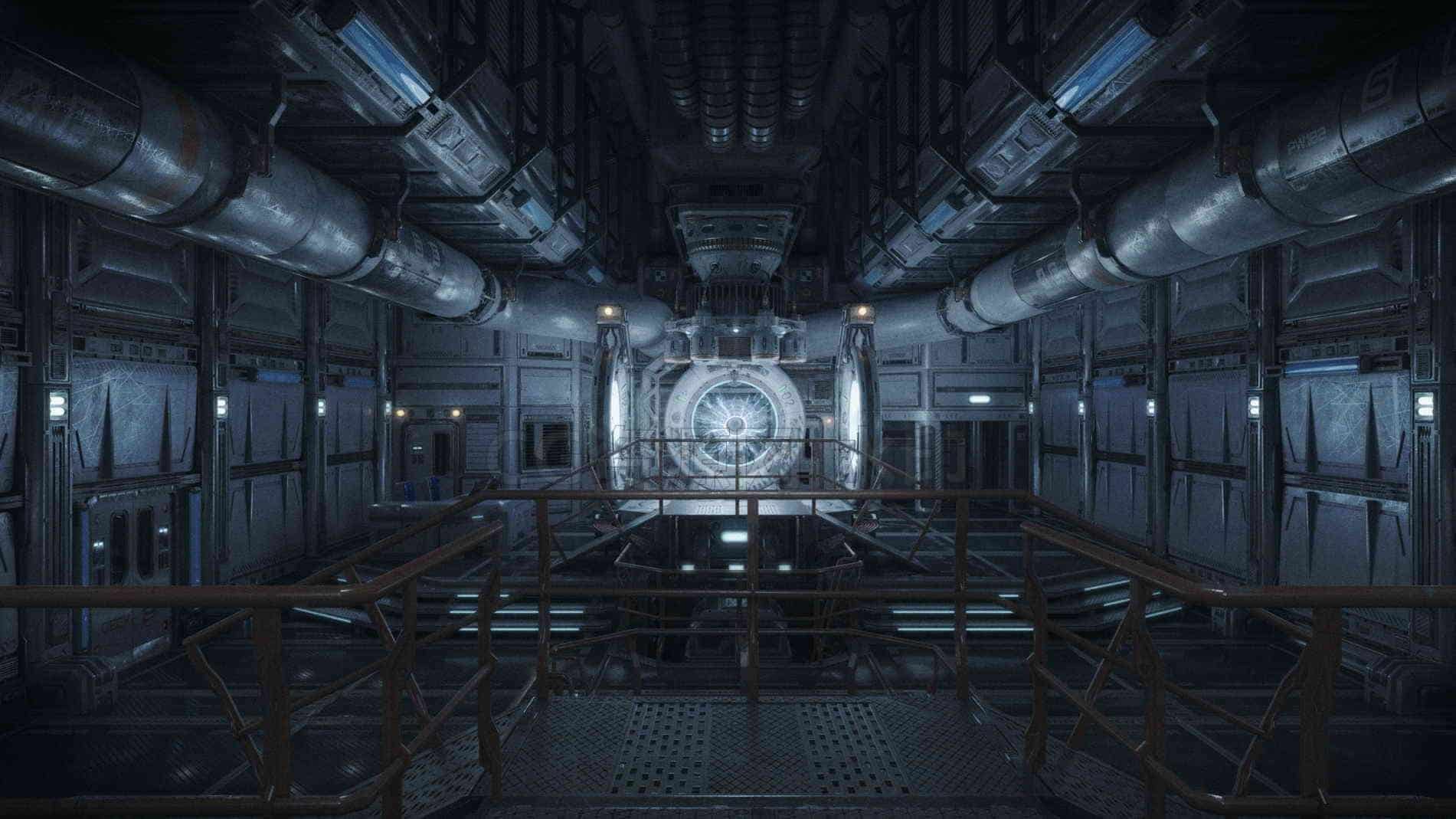 C4D模型B023-047_科幻宇宙飞船内部空间输出-B站/公众号:特效向