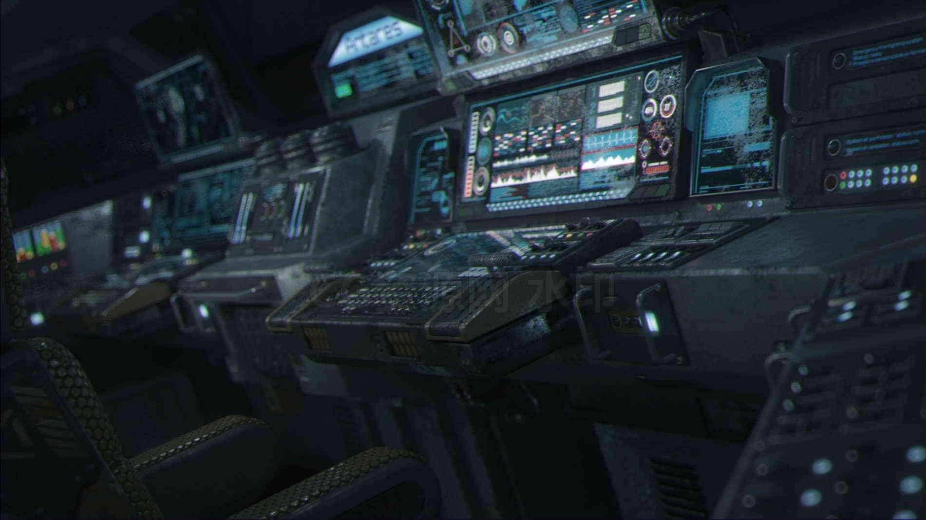 C4D模型B027-051_宇宙飞船操控室2-B站/公众号:特效向