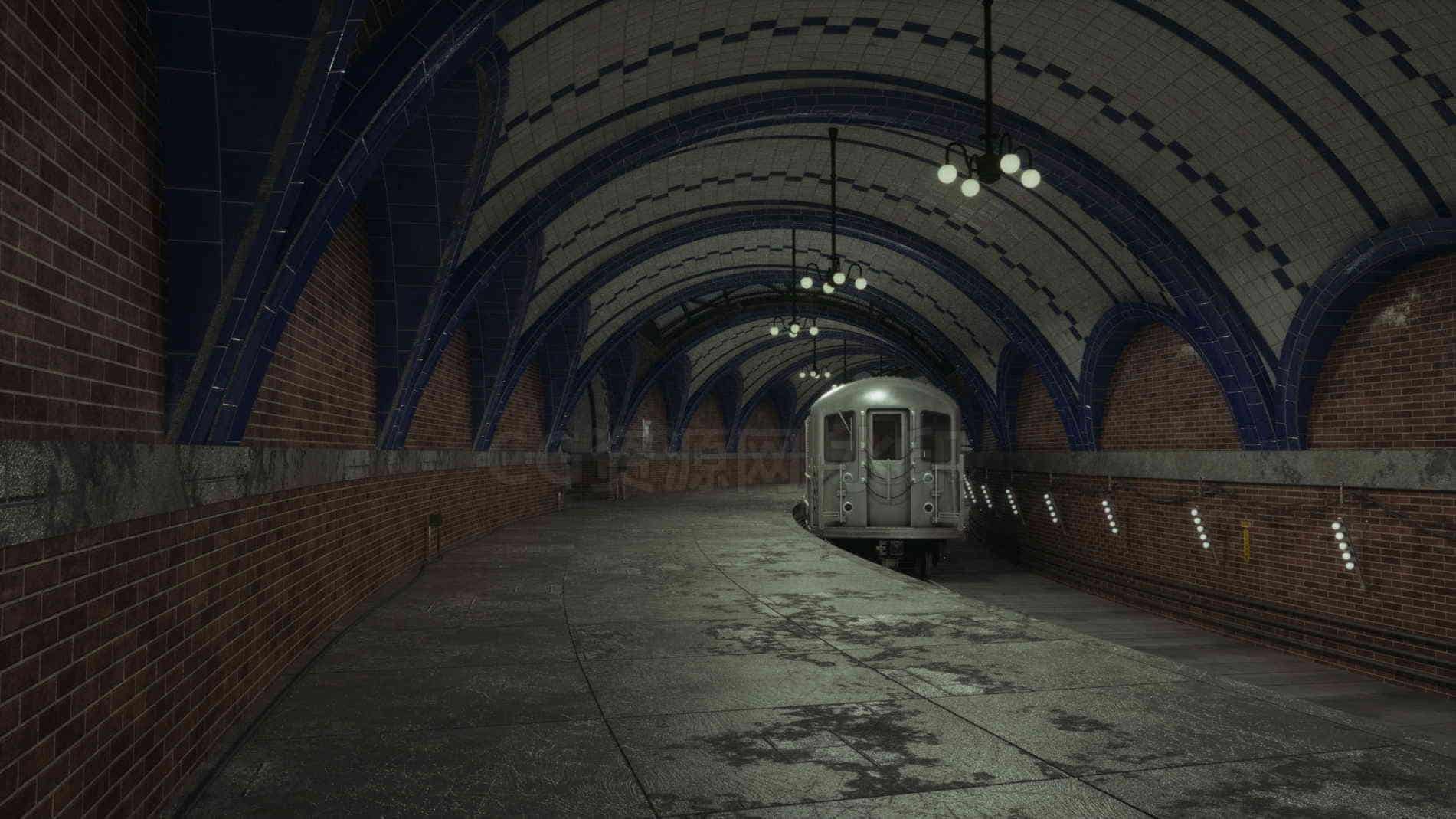 C4D模型B030-056_复古地铁站-B站/公众号:特效向