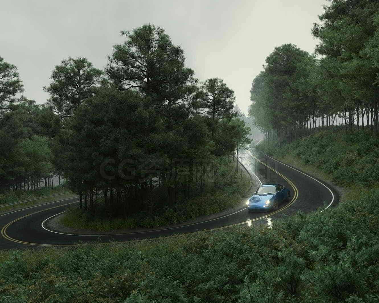 C4D模型B059-102_盘山公路-B站/公众号:特效向