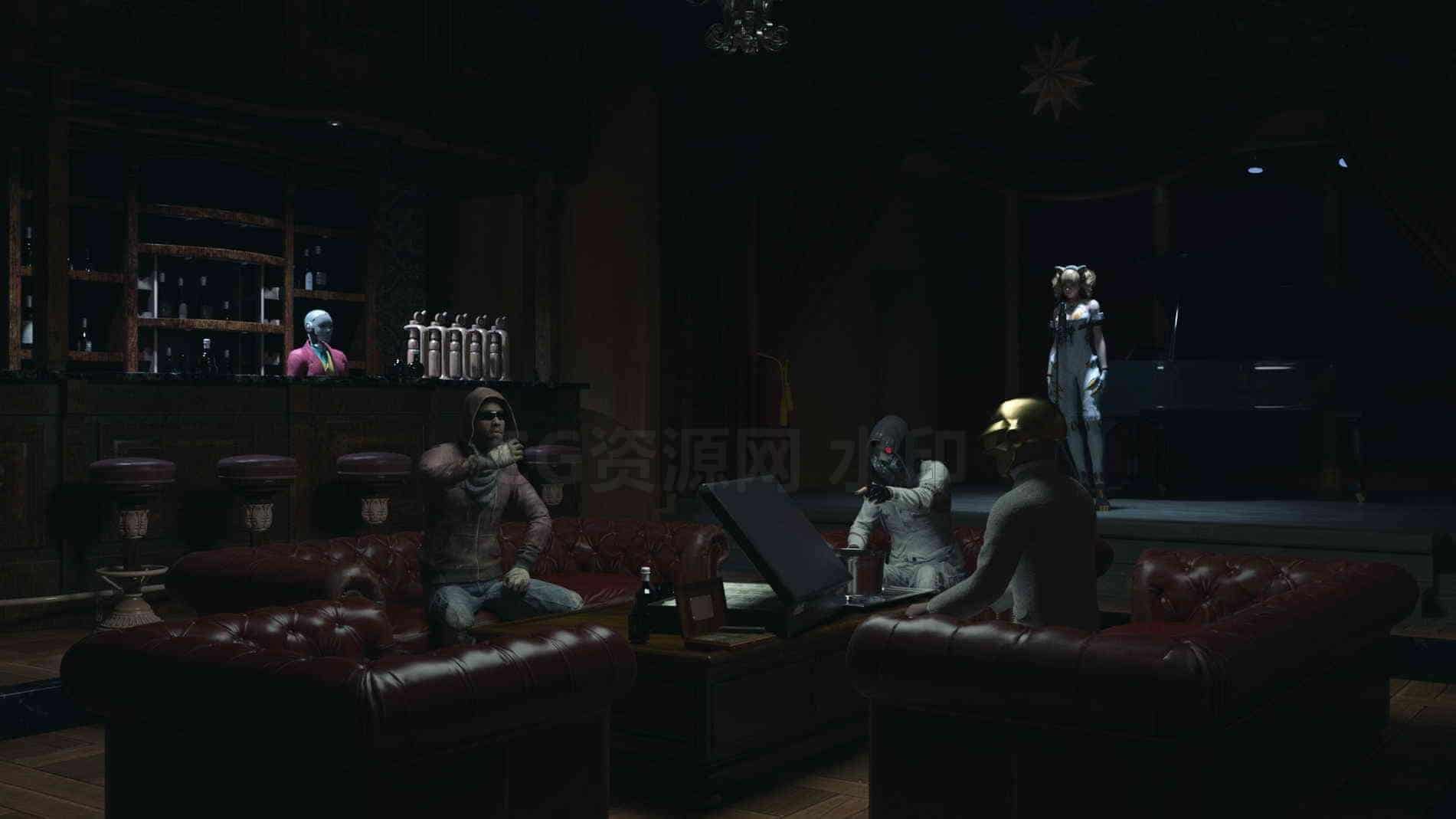 C4D模型B080-132_赛博酒吧-B站/公众号:特效向