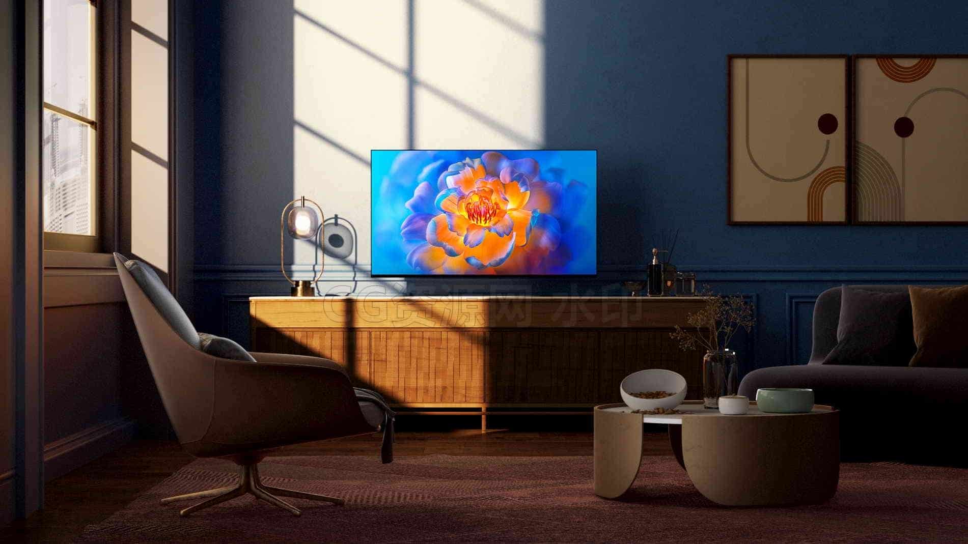 C4D模型B116-188电视机-B站/公众号:特效向