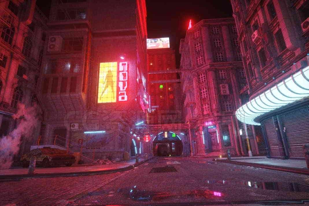 C4D模型B180-C4D霓虹灯朋克风格场景2-B站/公众号:特效向