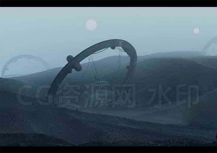 C4D模型B183-C250-C4D-未来科幻外星球场景工程创意3D模型Oc渲染No-Signal-B站/公众号:特效向