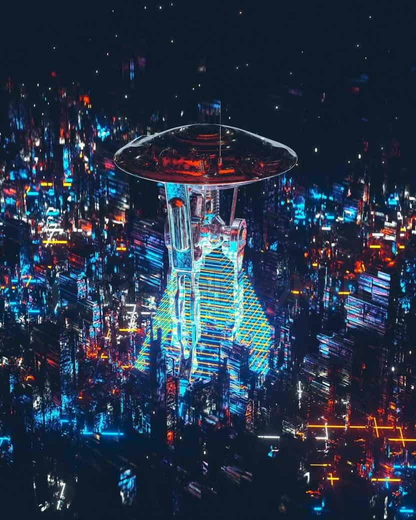 C4D模型B190-Night-City-B站/公众号:特效向