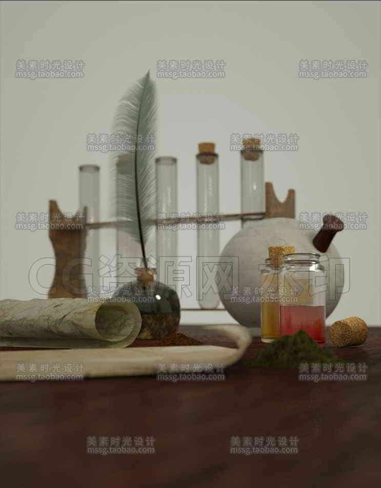C4D模型B196-Still-Life-Laboratory-B站/公众号:特效向