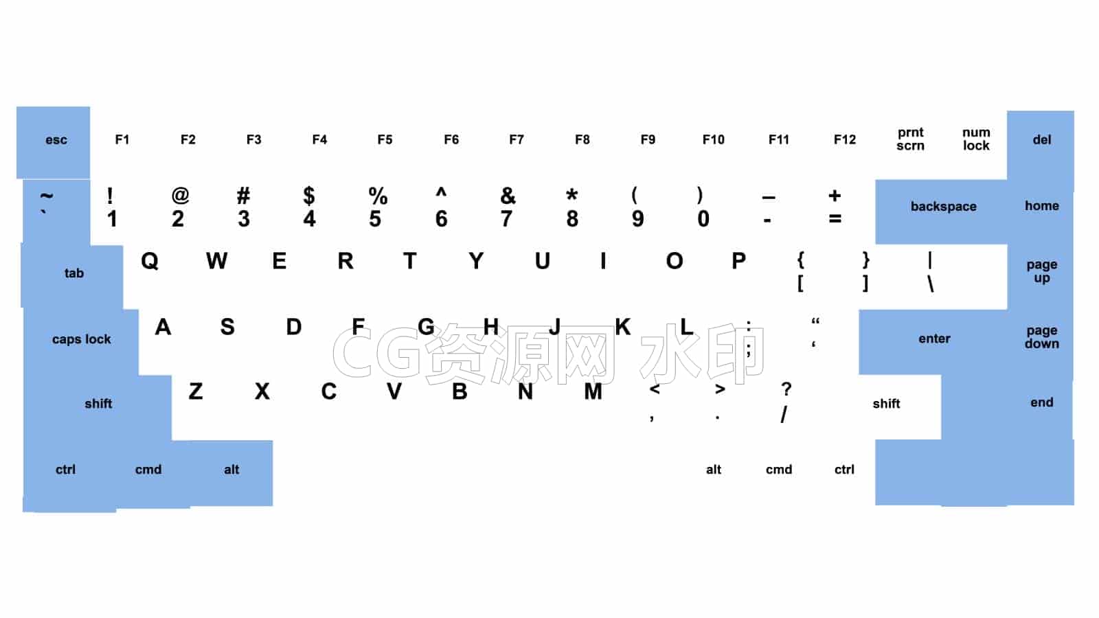 C4D模型B236-键盘特写-B站/公众号:特效向