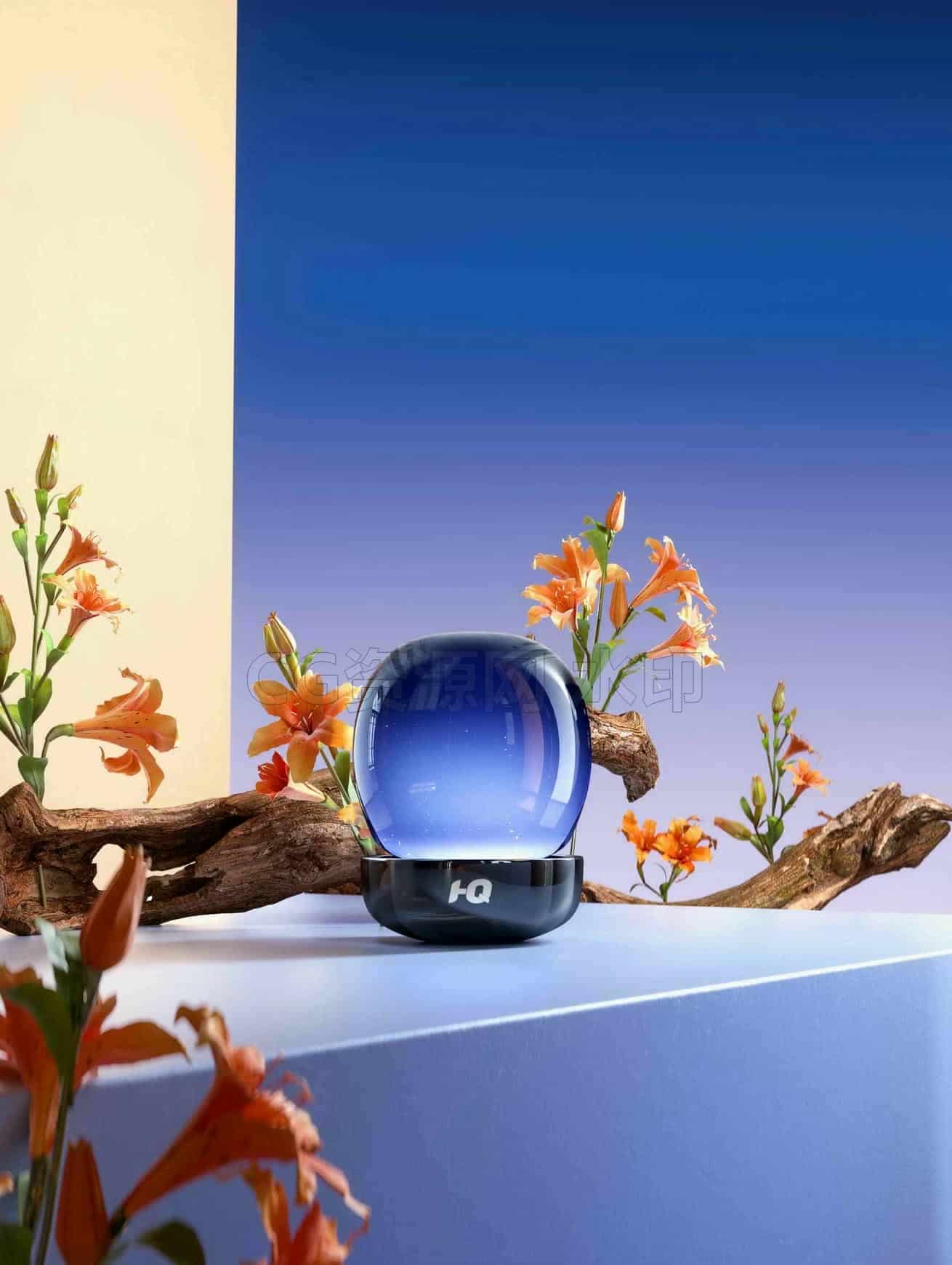 C4D模型B248-蓝色香薰-B站/公众号:特效向