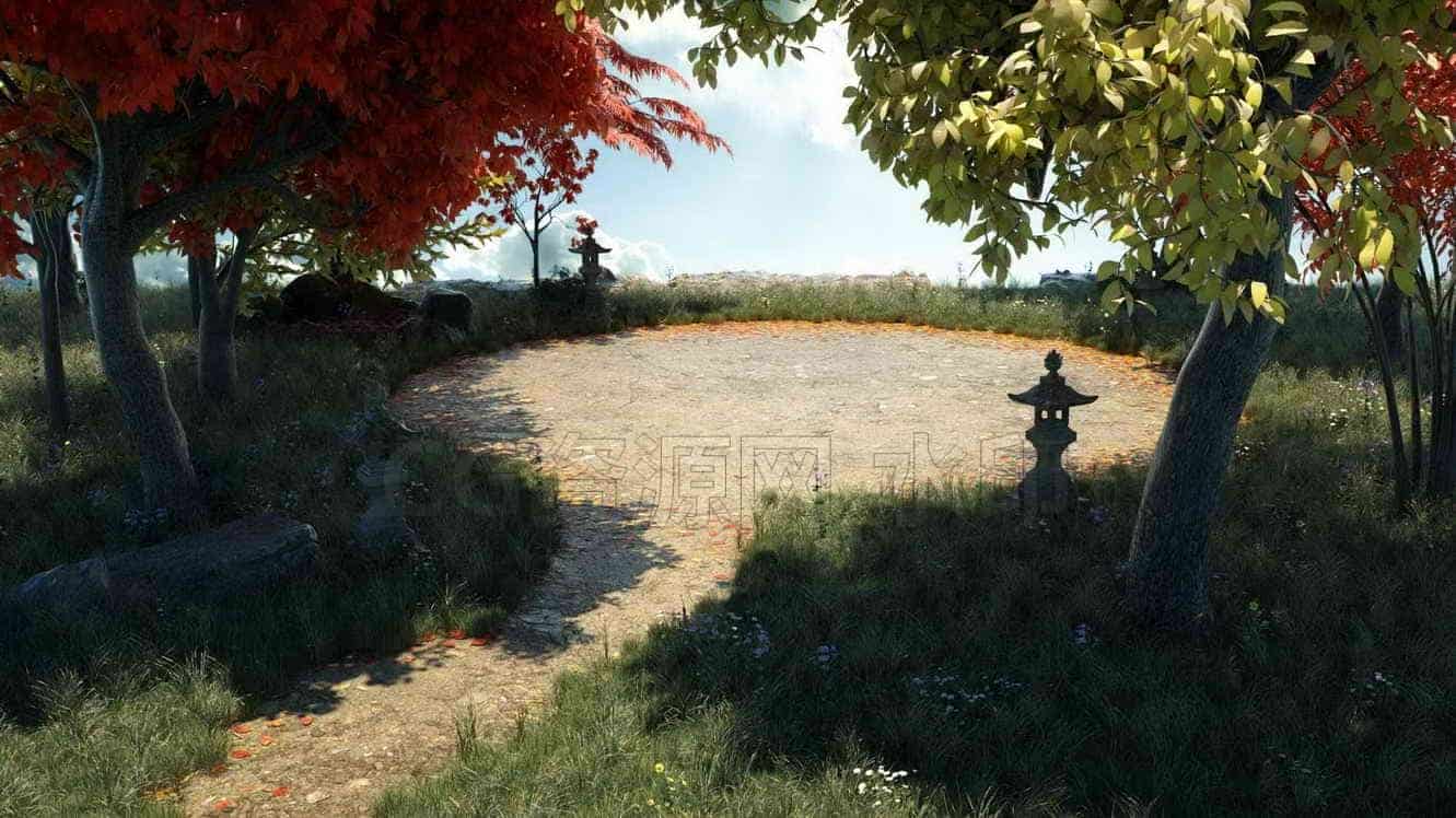 C4D模型B282-森林演武场-B站/公众号:特效向