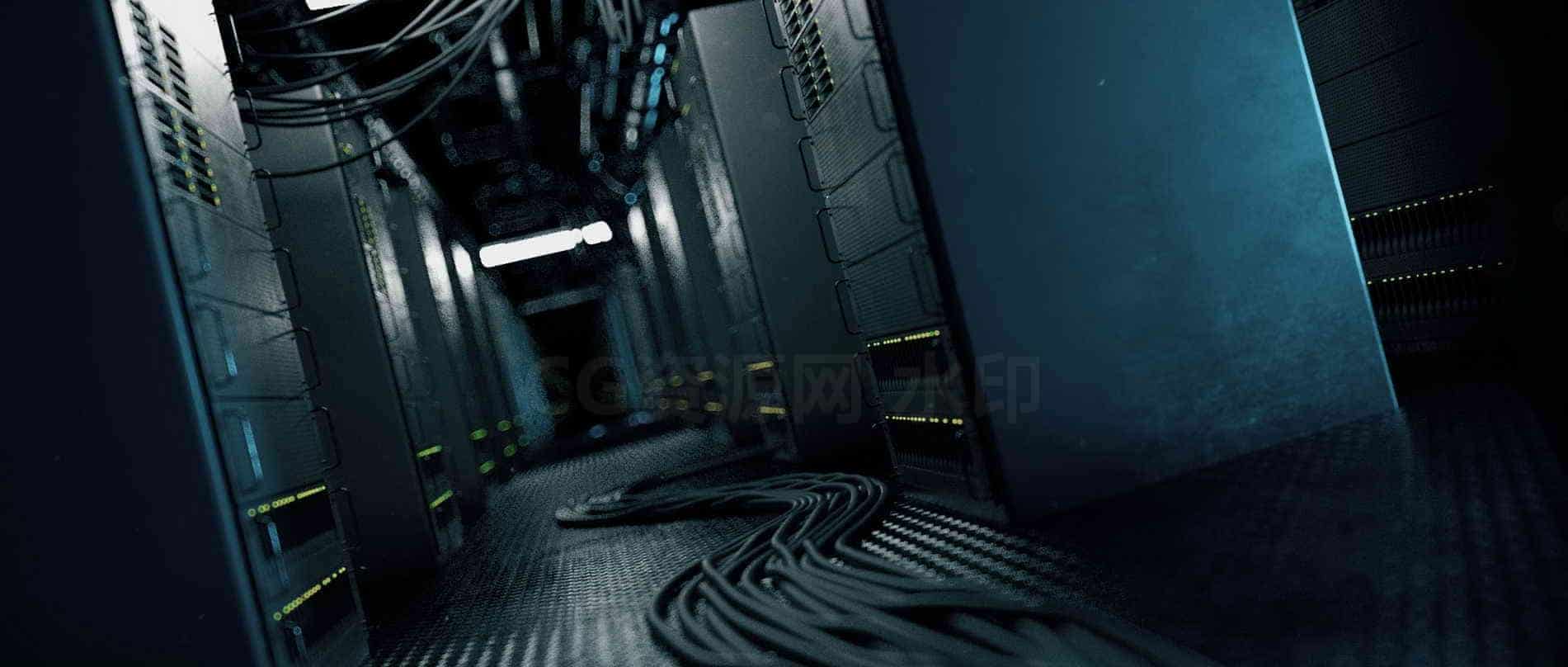C4D模型B287-数据机房工程文件-B站/公众号:特效向