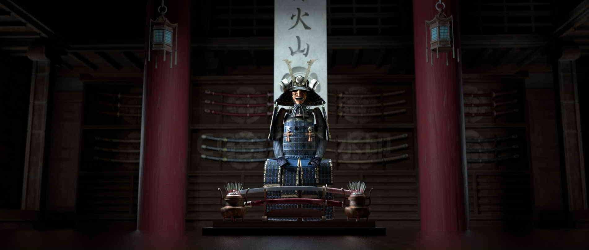 C4D模型B293-武士大殿-B站/公众号:特效向